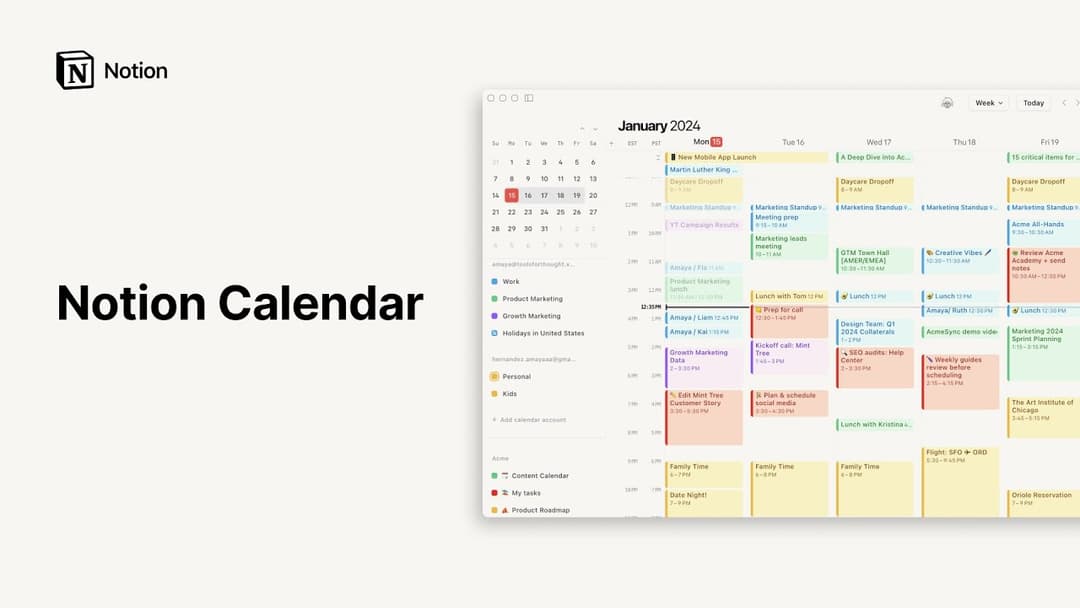 Create a Notion Calendar account