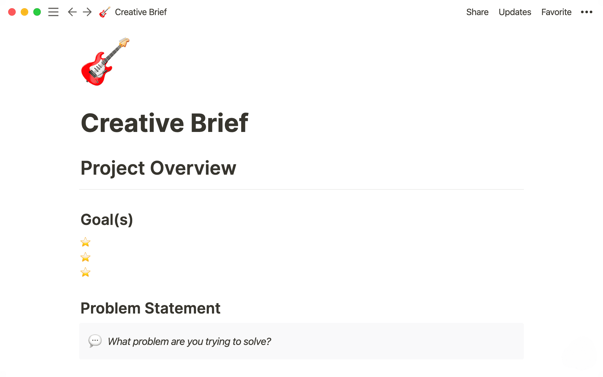 Creative brief template