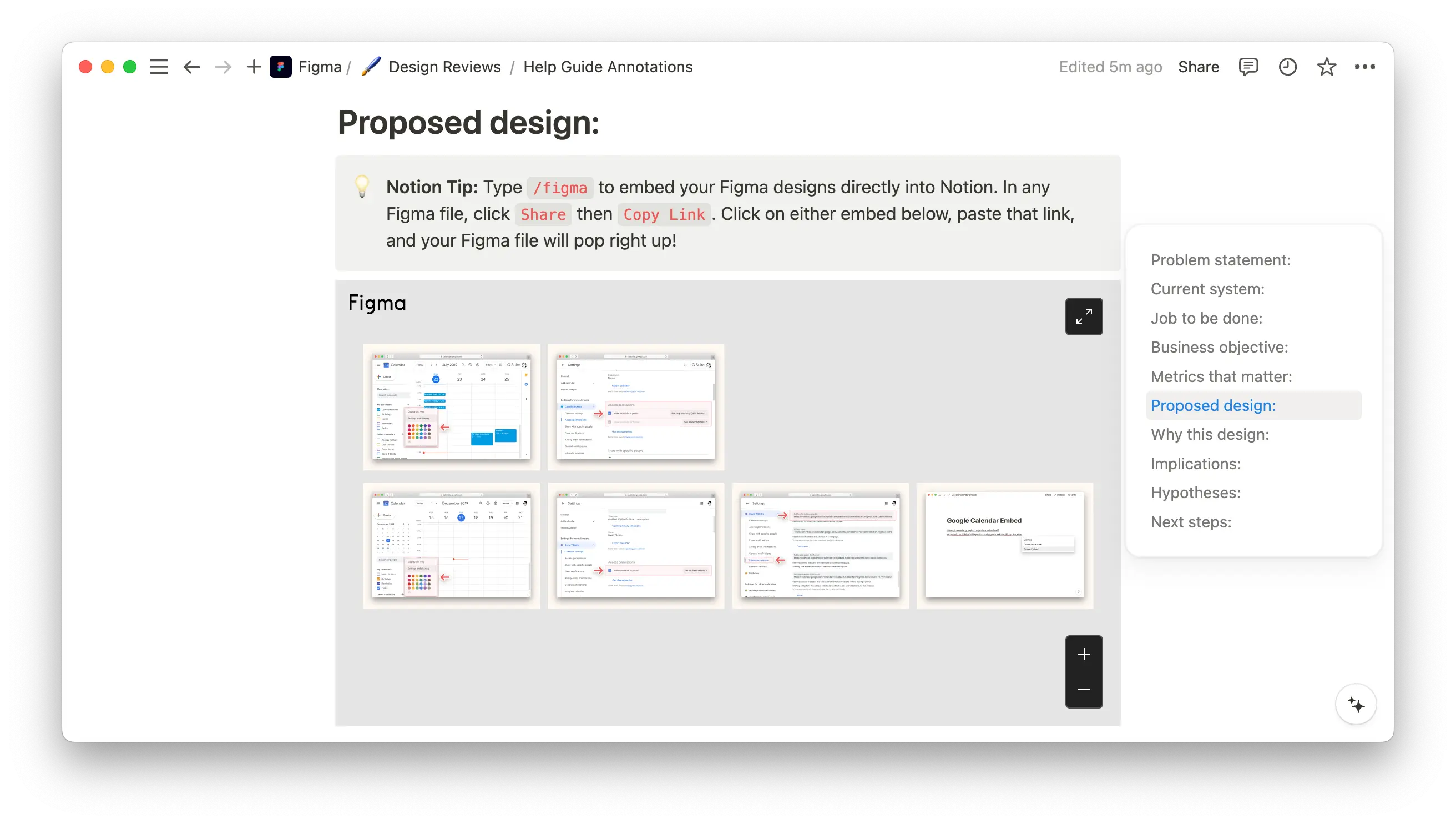 Notion’s integration with Figma allows you to preview and share Figma and FigJam files directly in Notion pages and databases, making it easier to collaborate and share the most updated designs across your team.