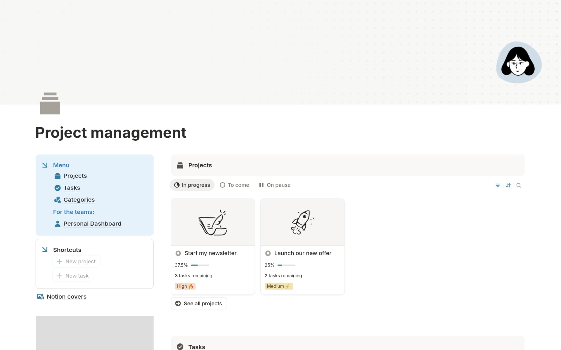 Ảnh chụp bộ sưu tập Build your business in Notion do Notion tạo