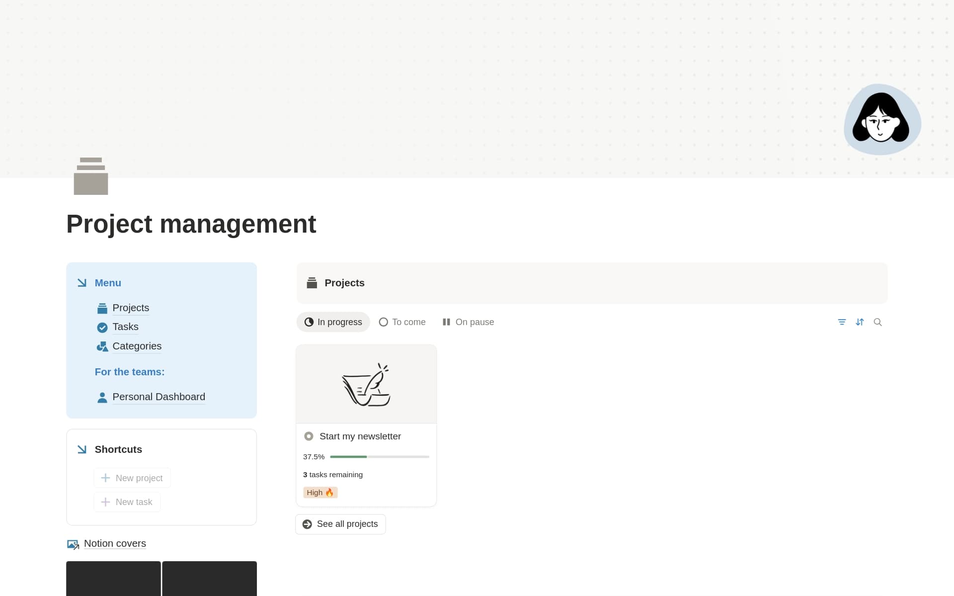 Captura de pantalla de la colección Build your business in Notion de Notion